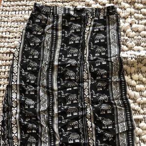 Long elephant print skirt